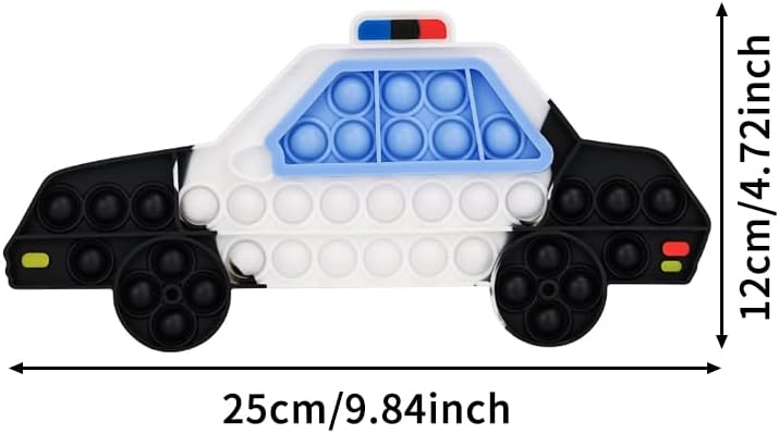 Pop Fidget Toy Push Pop Bubble Sensory Toy For Kids And Adults Travel Poppet Toy Squishy Toy For Gifts & Parties ADHD Stress & Anxiety Relief Toy Squeeze Toddler Toy (Police Car) - Image 3