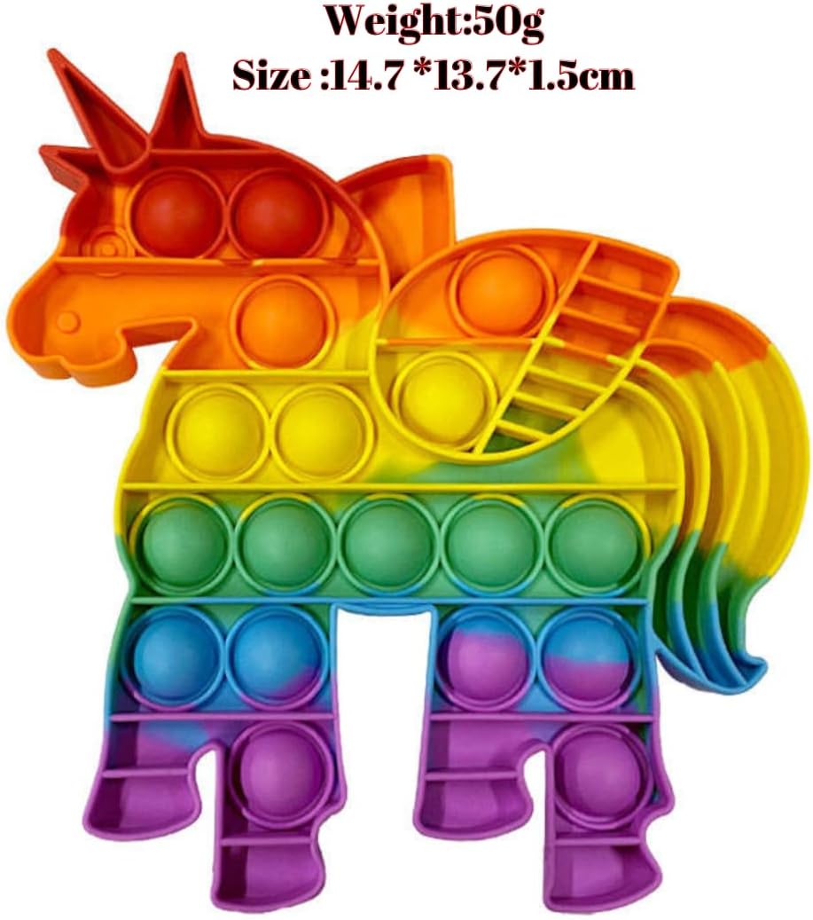 Pop Fidget Toy Pegasus Push Pop Bubble Sensory Toy For Kids And Adults Travel Poppet Toy Squishy Toy For Gifts & Parties ADHD Stress & Anxiety Relief Toy Squeeze Toddler Toy (Pegasus) - Image 4