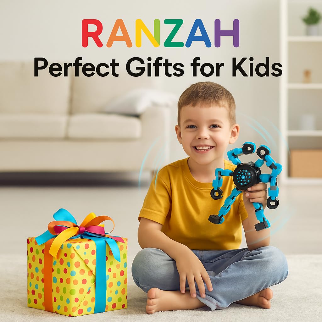 Ranzah Sensory Fidget Hand Spinner ADHD Stress Relief Transformable Robot Fingertip Fun Creative Travel Toy for Kids Teens Adults Mechanical Gyro Birthday Gift (Purple) - Image 3