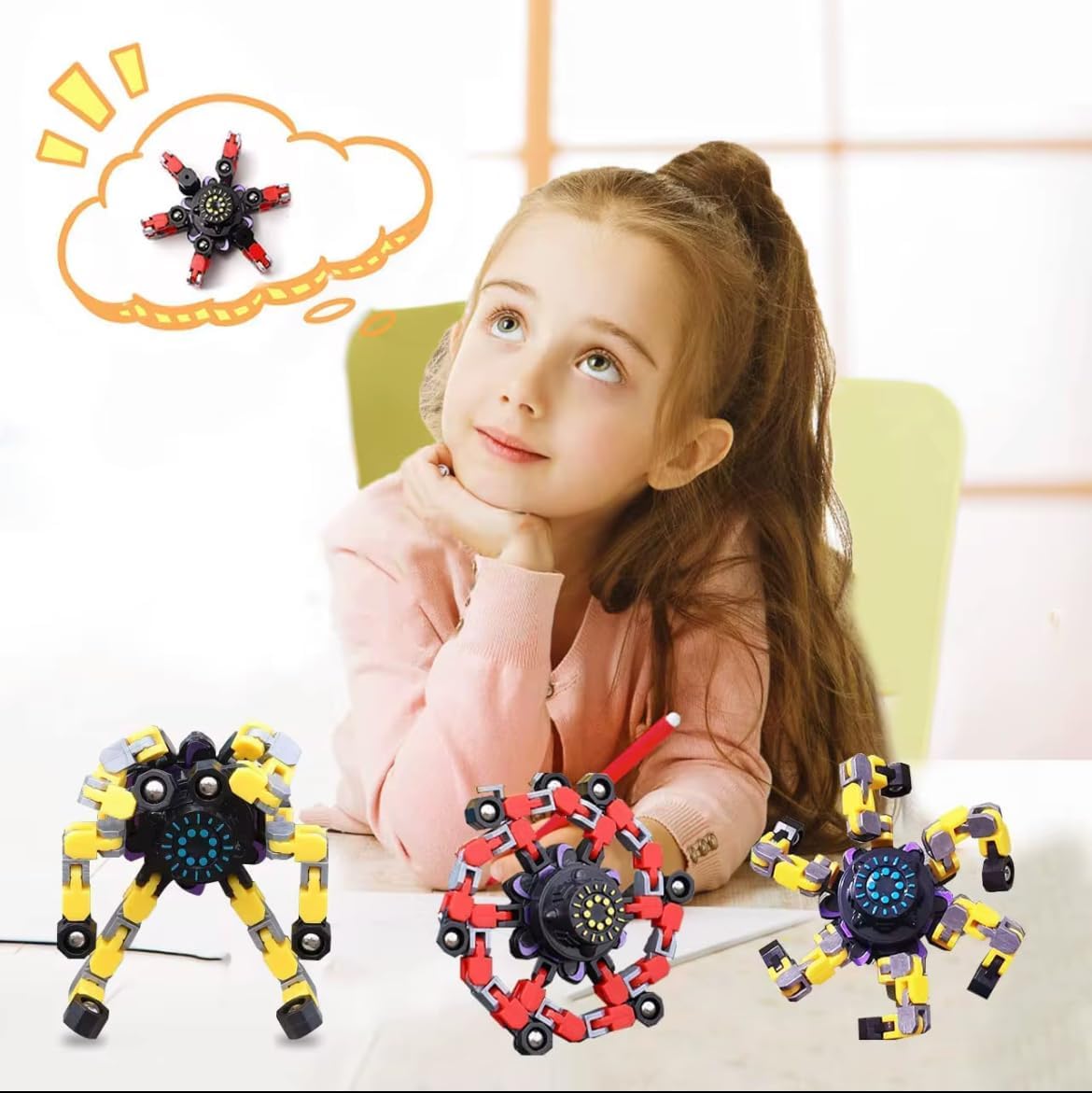 Sensory Mechanical Gyro Fidget Spinner Toy Adhd Transformable Robot Fingertip Toy for Kids Adults Fun Creative Gift Travel - Image 2