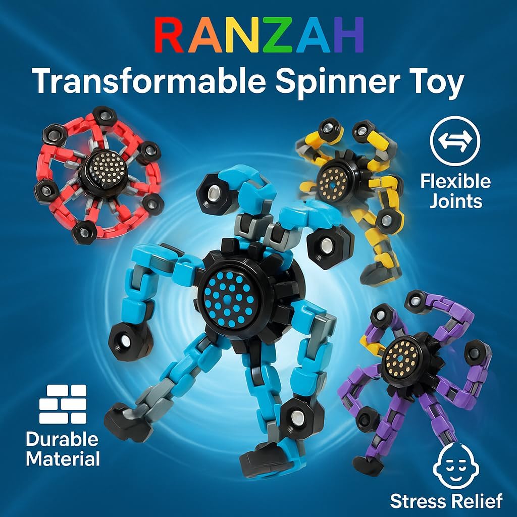 Sensory Mechanical Gyro Fidget Spinner Toy Adhd Transformable Robot Fingertip Toy for Kids Adults Fun Creative Gift Travel - Image 3