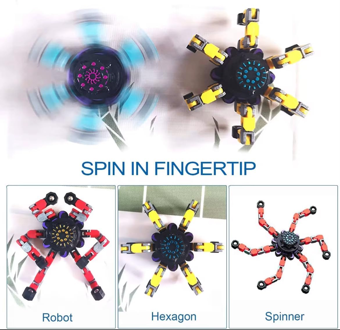 Sensory Mechanical Gyro Fidget Spinner Toy Adhd Transformable Robot Fingertip Toy for Kids Adults Fun Creative Gift Travel - Image 6