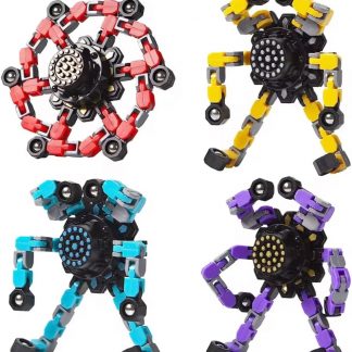 Sensory Fidget Hand Spinner ADHD Stress Relief Transformable Robot Fingertip Fun Creative Travel Toy for Kids Teens Adults Mechanical Gyro Birthday Gift