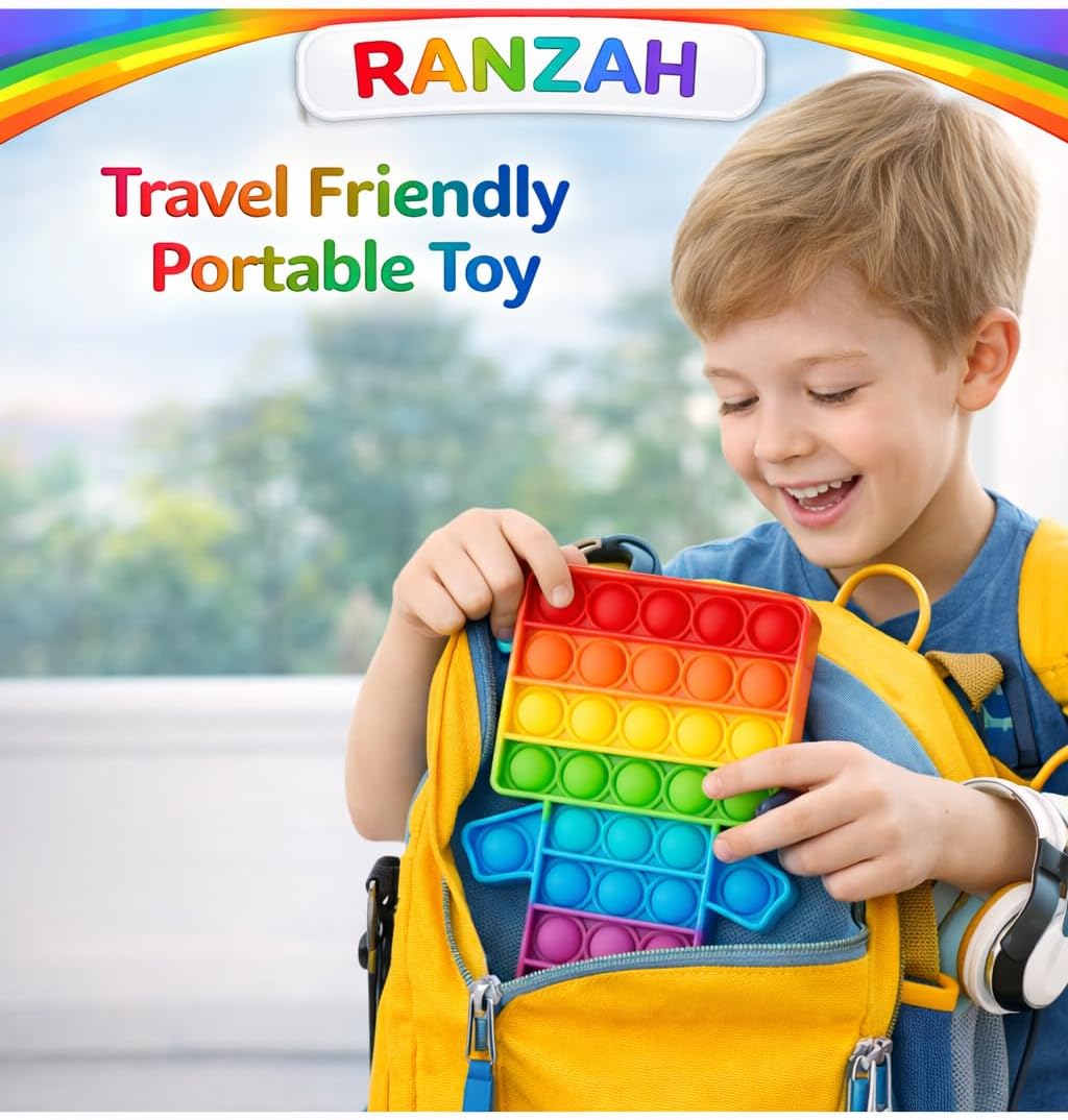 Pop Fidget Toy Robot Push Pop Bubble Sensory Toy For Kids And Adults Travel Poppet Toy Squishy Toy For Gifts & Parties ADHD Stress & Anxiety Relief Toy Squeeze Toddler Toy (Robot) - Image 2