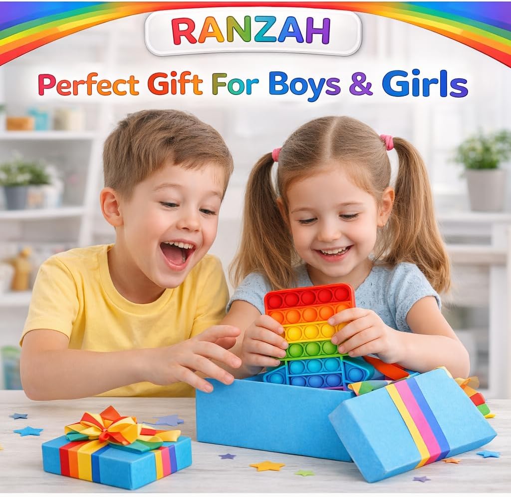 Pop Fidget Toy Robot Push Pop Bubble Sensory Toy For Kids And Adults Travel Poppet Toy Squishy Toy For Gifts & Parties ADHD Stress & Anxiety Relief Toy Squeeze Toddler Toy (Robot) - Image 3