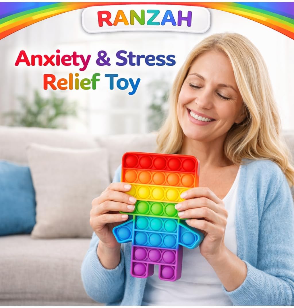 Pop Fidget Toy Robot Push Pop Bubble Sensory Toy For Kids And Adults Travel Poppet Toy Squishy Toy For Gifts & Parties ADHD Stress & Anxiety Relief Toy Squeeze Toddler Toy (Robot) - Image 4