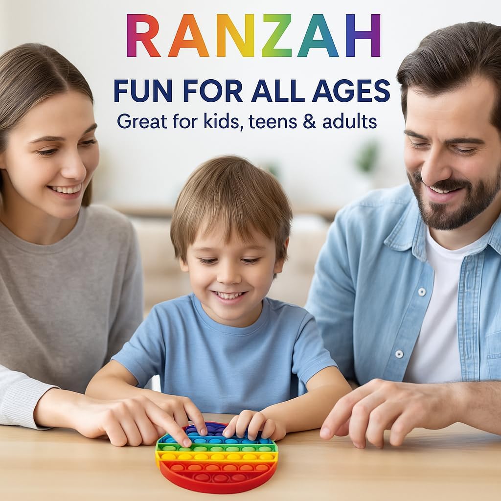 Pop Fidget Toy Round Push Pop Bubble Popper Sensory Toy For Kids And Adults Travel Poppet Toy Squishy Toy For Gifts & Parties ADHD Stress & Anxiety Relief Toy Squeeze Toddler Toy (Round) - Image 3