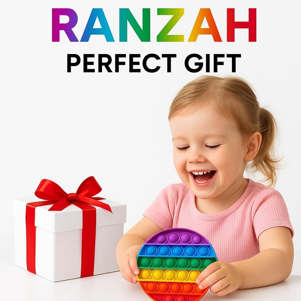 Pop Fidget Toy Round Push Pop Bubble Popper Sensory Toy For Kids And Adults Travel Poppet Toy Squishy Toy For Gifts & Parties ADHD Stress & Anxiety Relief Toy Squeeze Toddler Toy (Round) - Image 4