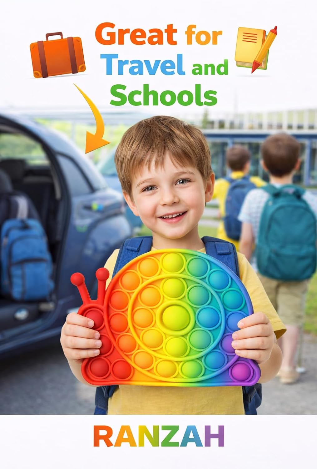 Pop Fidget Toy Snail Push Pop Bubble Sensory Toy For Kids And Adults Travel Poppet Toy Squishy Toy For Gifts & Parties ADHD Stress & Anxiety Relief Toy Squeeze Toddler Toy (Snail) - Image 6