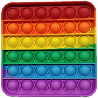 Pop Fidget Toy Square Push Pop Bubble Sensory Toy For Kids And Adults Travel Poppet Toy Squishy Toy For Gifts & Parties ADHD Stress & Anxiety Relief Toy Squeeze Toddler Toy (Square)