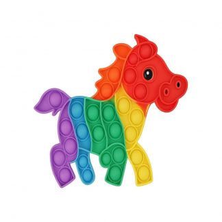 Pop Fidget Toy Push Pop Bubble Sensory Toy For Kids And Adults Travel Poppet Toy Squishy Toy For Gifts & Parties ADHD Stress & Anxiety Relief Toy Squeeze Toddler Toy (Horse)